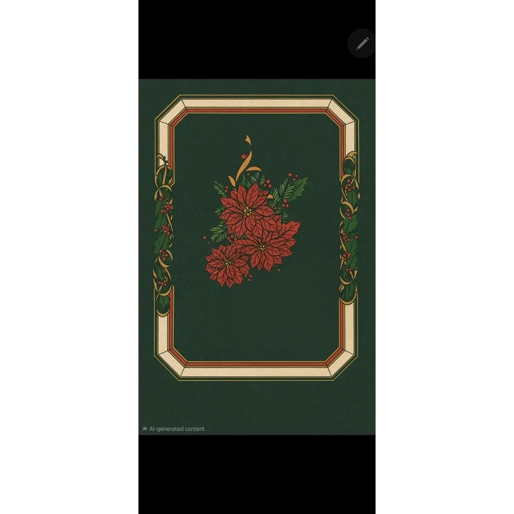 Rare New VTG Penny Penguins Dining Placemats Set 6‎ Christmas Poinsettia & Holly